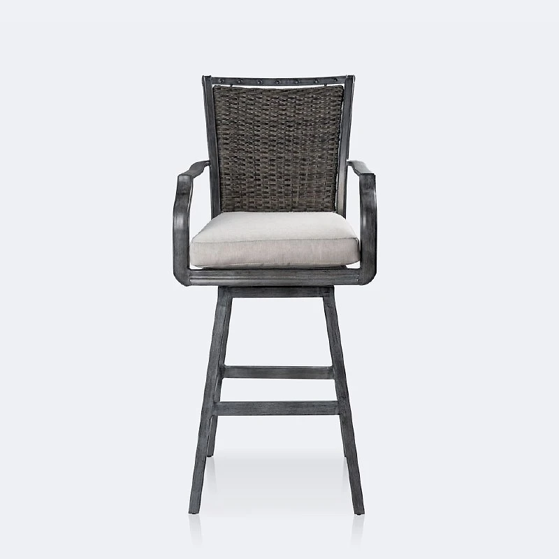 Sunnyvale Swivel Bar Chair - Brushed Grey/Grey