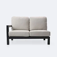 Troy Left Hand Facing Loveseat- Black Frame - Beige Cushions