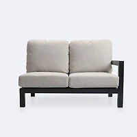 Troy Right Hand Facing Loveseat- Black Frame - Beige Cushions