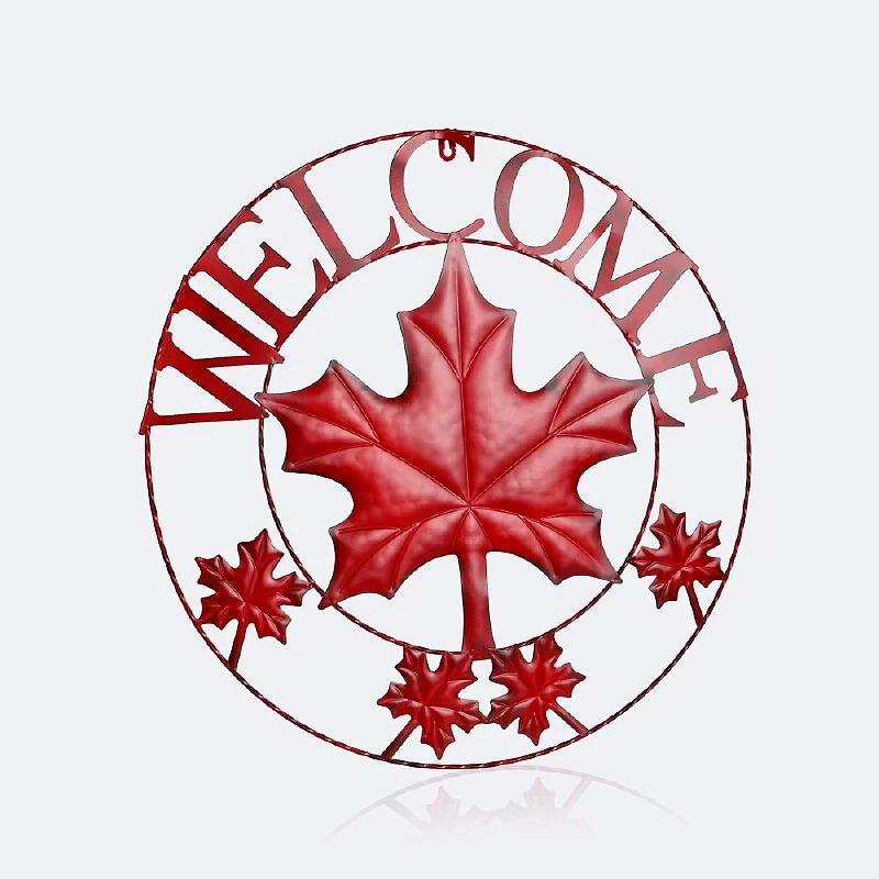 Maple Leaf Welcome Sign
