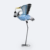 Metal Garden Crane With Solar Lights