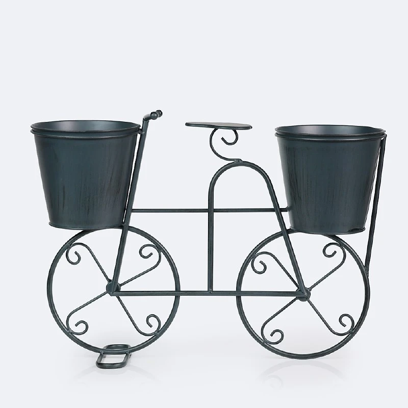 Decorative Metal Bike Planter - Blue