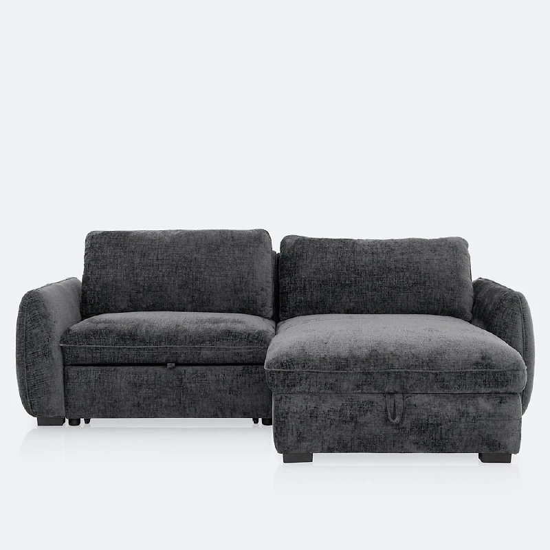 Albus Reversible Loveseat Sectional Sleeper - Charcoal