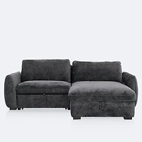 Albus Reversible Loveseat Sectional Sleeper - Charcoal