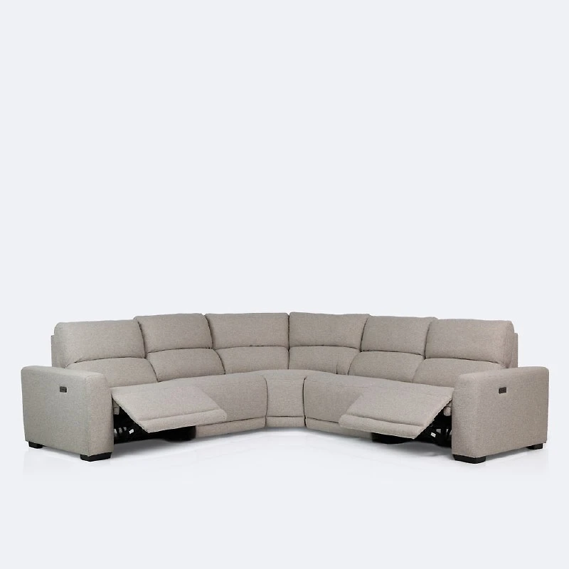 Barrett Power Reclining Sectional - Smokey Taupe