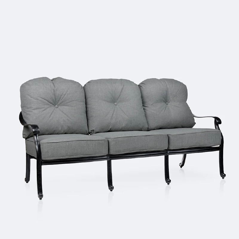 Blanca Sofa Conversation Set – Black Tippet Frame – Dark Grey Cushions