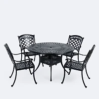 Blanca Dining Set - 4 Seats - Black Tippet