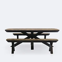 Ethan Dining Set with Benches- Black