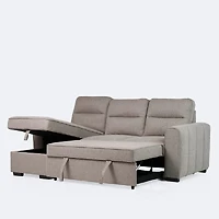 Morris Reversible Sleeper Sectional with Storage Chaise - Taupe