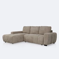 Nomi Left- Hand Facing Sectional Media Sleeper- Latte