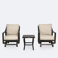 Riviera Conversation Set - Seats 2 - Brushed Bronze/Cream Cushion