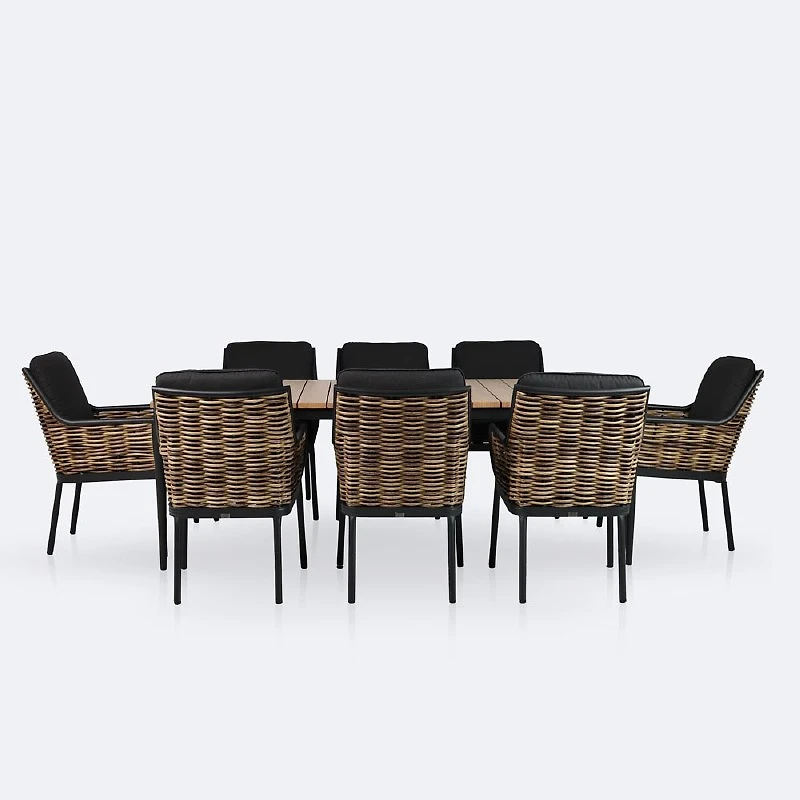 Sedona Dining Set - Seats 8- Wood-Look Finish