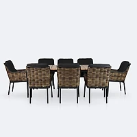 Sedona Dining Set - Seats 8- Wood-Look Finish