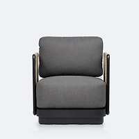 Tova Club Chair - Black Frame, Ash Gray Cushions