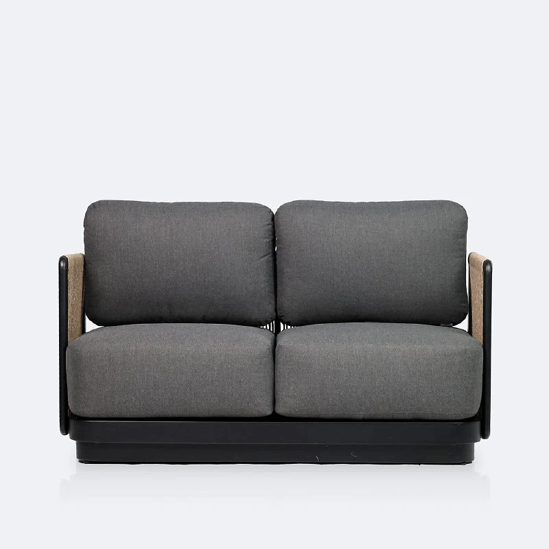 Tova Loveseat - Black Frame, Ash Gray Cushions