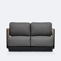Tova Loveseat - Black Frame, Ash Gray Cushions