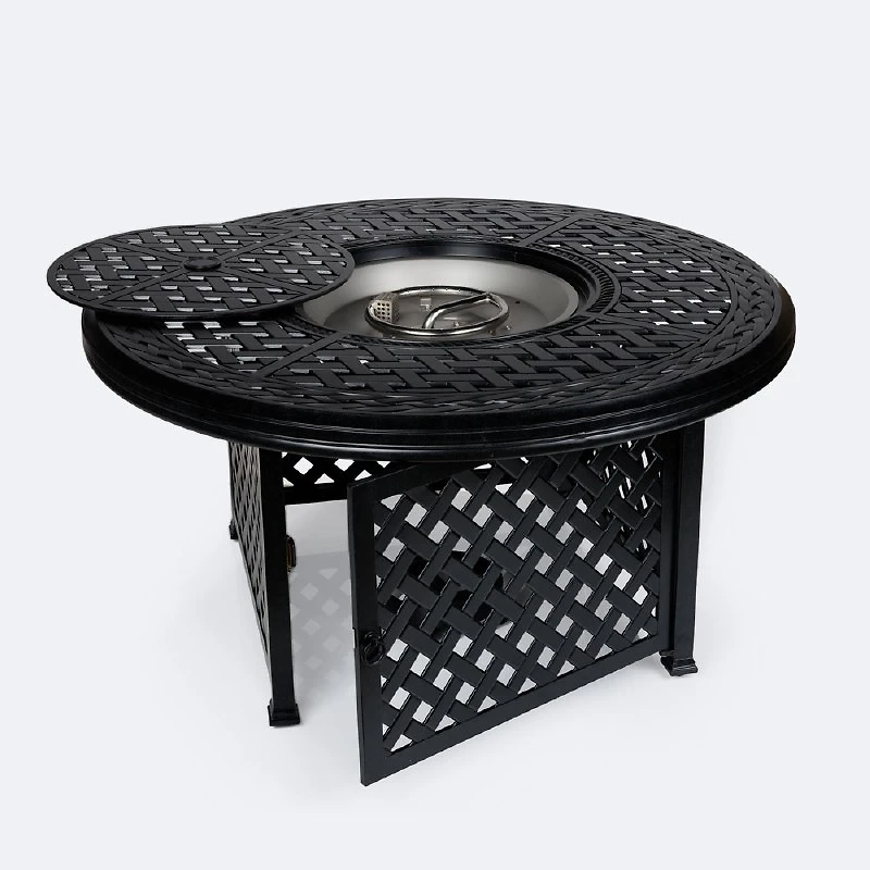 Weave 48" Round Firepit Table - Black Tippet