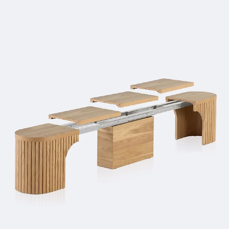 Transformer Round Bench - Scandinavian Oak