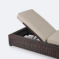 Willow Lounger - Brown Mixed Wicker/Sand Cushion