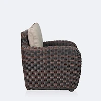 Willow Club Chair - Brown Mixed Wicker/Sand Cushion