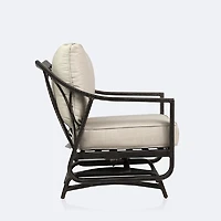 Riviera Rocker Club Chair - Brushed Mahoganny Frame/Cream Cushion