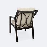Riviera Dining Armchair - Brushed Mahoganny Frame/Cream Cushion