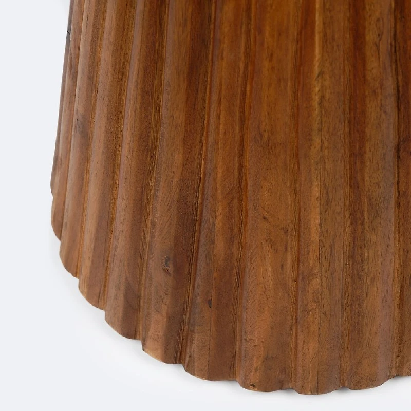 Ambrose Hourglass Accent Table - Natural Shesham