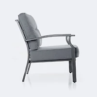 Belvedere Aluminum Club Chair - Brushed Grey