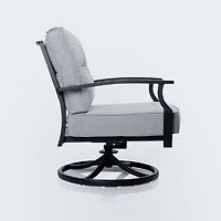 Belvedere Aluminum Swivel Club Chair - Black
