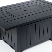 Belvedere 35"x56" Rectangular Firepit Table - Black