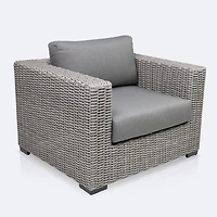 Driftwood Club Chair - Light Grey Wicker/Iron Grey Cushion