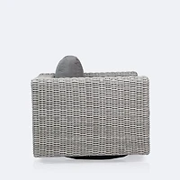 Driftwood Swivel Club Chair - Light Grey Wicker/Iron Grey Cushion