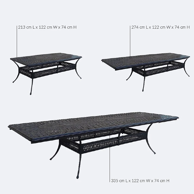 Breeze Large Extendable Dining Table - Black Tippet