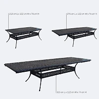 Breeze Large Extendable Dining Table - Black Tippet