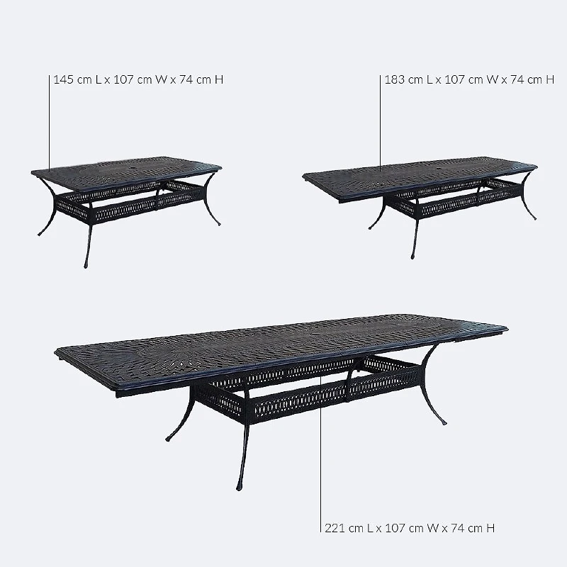 Breeze Small Extendable Dining Table - Black Tippet