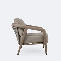 Celine Club Chair - Driftwood Frame, Mushroom Cushions