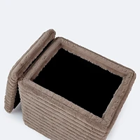 Cozy Storage Ottoman - Taupe