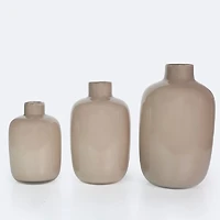 Glass Vase  30cm - Taupe