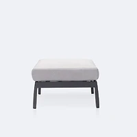 Cole Ottoman - Black Frame - Light Grey Cushion