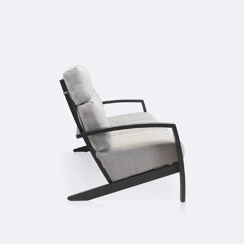 Cole Sofa- Black Frame - Light Grey Cushion