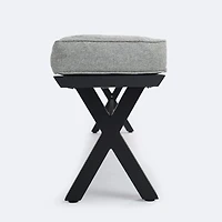Dakota Bench - Black Frame, Grey Cushion