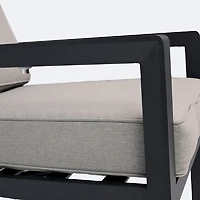 Elloise Reclining Chair - Black Frame, Grey Clay Cushions