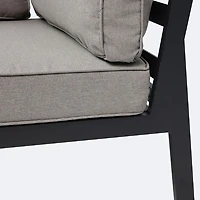 Elloise Corner Chair- Black Frame, Grey Clay Cushions