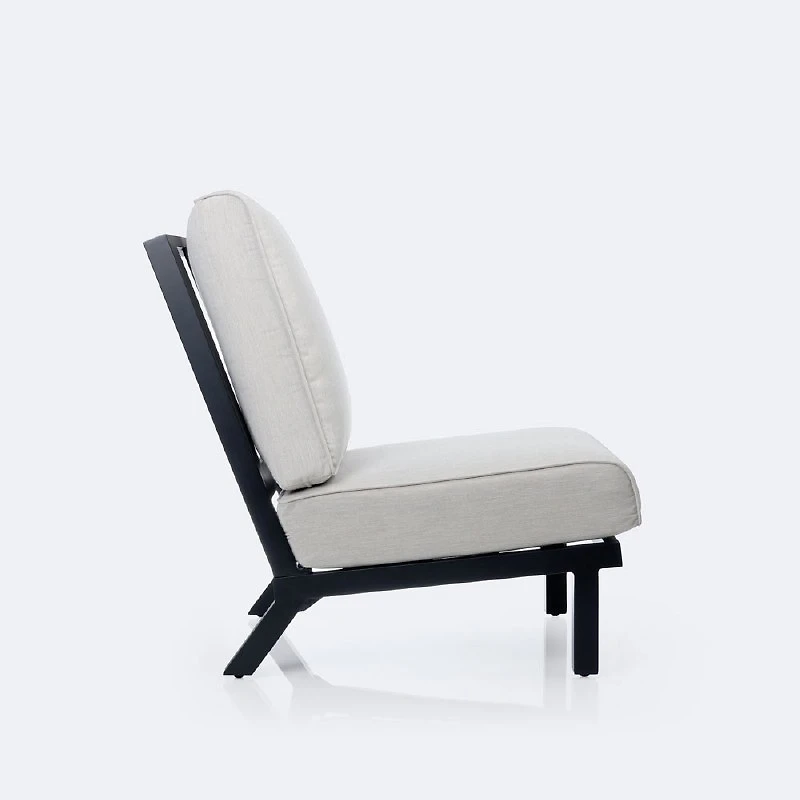 Eros Side Chair, Black Frame, Sand Cushions