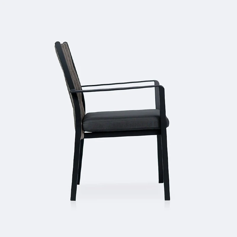 Finn Dining Chair - Black Frame - Carbon Black Cushion