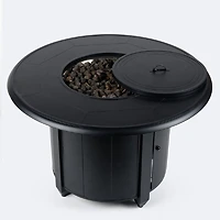 Geometric 40" RD Firepit Table - Black