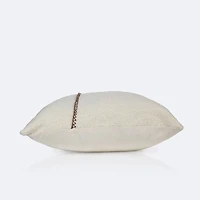 18"x18" Throw Pillow - Ivory Boucle with Stitching