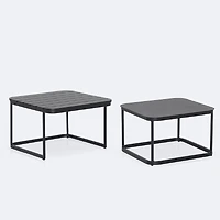 Kyoto Nesting Coffee Table Set - Black Frame