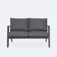 Kyoto Loveseat - Black Frame - Charcoal Cushions