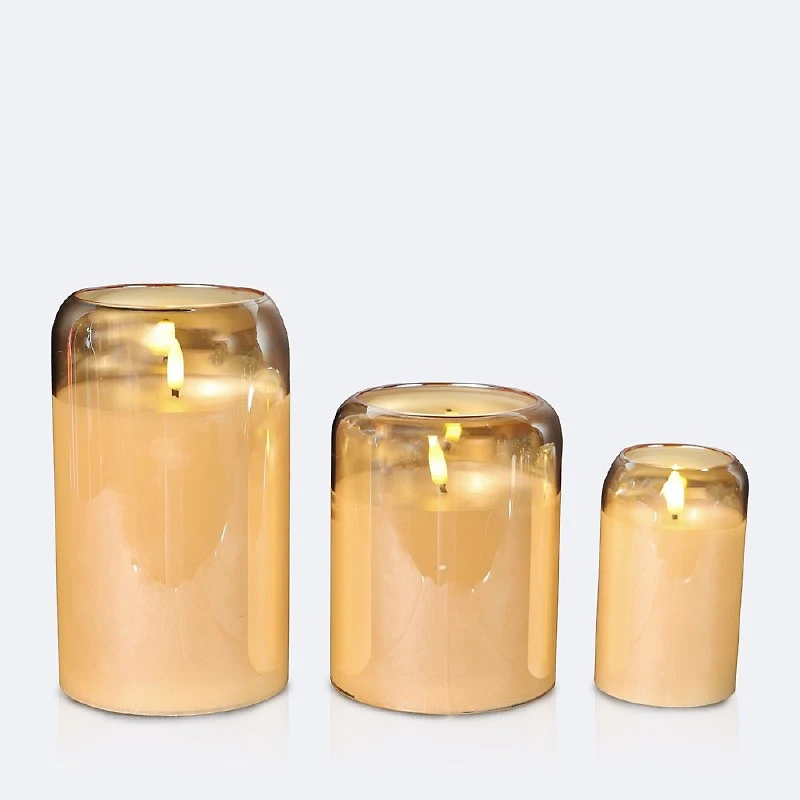 LED Glass Candle 5in